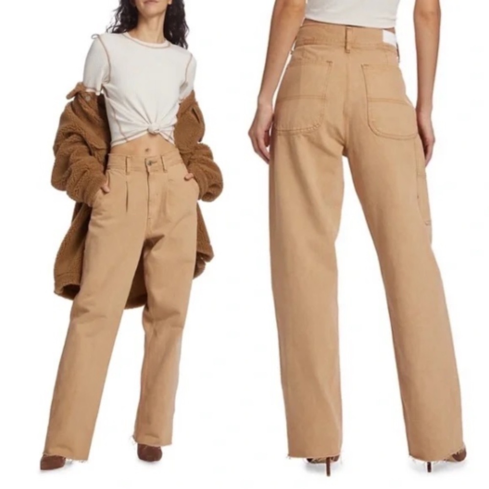 Re/Done Utility Loose Jeans Washed Khaki Size 28 - NWT